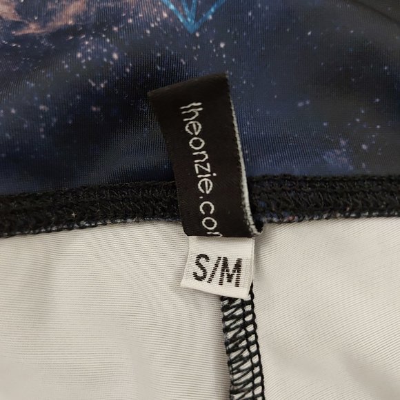 Onzie Blue Orange Active Leggings Elastic Waist Mid Rise Womens Size S/M - Picture 9 of 9